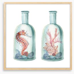 Ocean bottles Framed Art Print 172922184