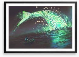 Jonah meets the whale Framed Art Print 173514175