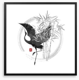 Bamboo crane Framed Art Print 175428951