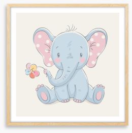 Rainbow flower elephant Framed Art Print 175531518