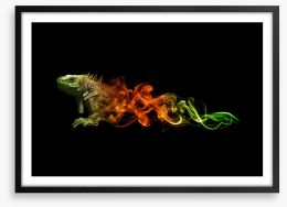 Lizard of fire Framed Art Print 175736348