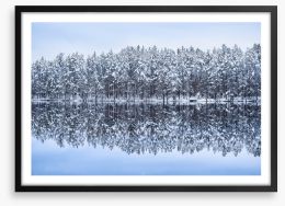 Frosty forest reflections Framed Art Print 178466546