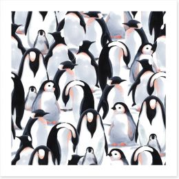Penguin parade Art Print 180215613