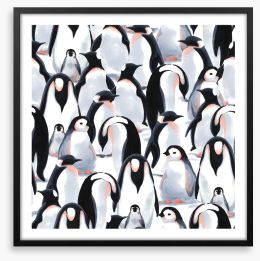 Penguin parade Framed Art Print 180215613