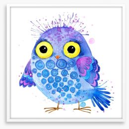 Little blue owl Framed Art Print 181328596