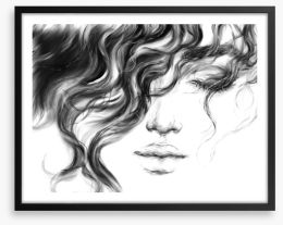 Behind the curls Framed Art Print 182055835