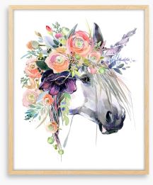 Boho unicorn Framed Art Print 182615052
