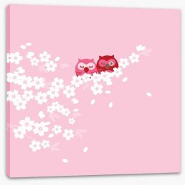 Blossom owls Stretched Canvas 18274061