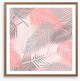 Pink palm breeze Framed Art Print 183151169