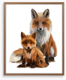 Foxy family Framed Art Print 183619136