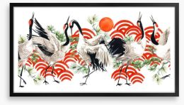 Dance of the crane Framed Art Print 185553685