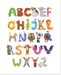 Alphabet and Numbers Art Print 187878546