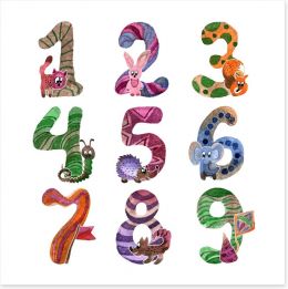 Alphabet and Numbers Art Print 191720387