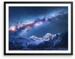 Milky Way mountains Framed Art Print 192083534
