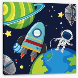 Rockets and Robots Stretched Canvas 194701185