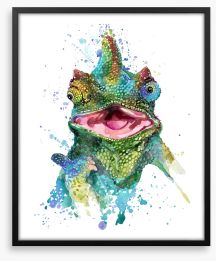 Crazy chameleon Framed Art Print 196197574