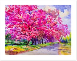 Cherry blossom path Art Print 197578145