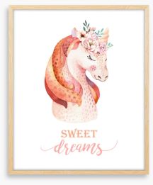 Sweet dreams unicorn Framed Art Print 200656484