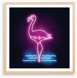 Neon flamingo Framed Art Print 203558154