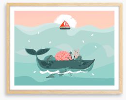 Whale sail Framed Art Print 204090132