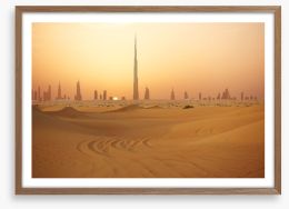 Dubai from the desert Framed Art Print 204500455