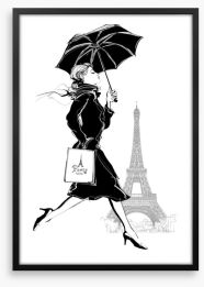 Shopping in Paris Framed Art Print 205628469