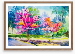 The cherry blossom lane Framed Art Print 206449630