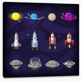 Rockets and Robots Stretched Canvas 206730039
