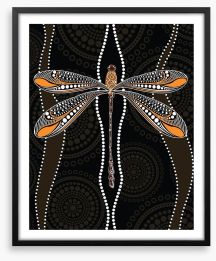 Dragonfly dots Framed Art Print 206972492