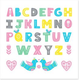 Alphabet and Numbers Art Print 207263003