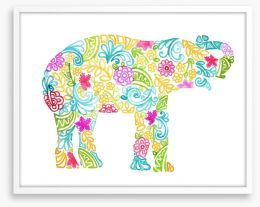 The elephant garden Framed Art Print 207804722