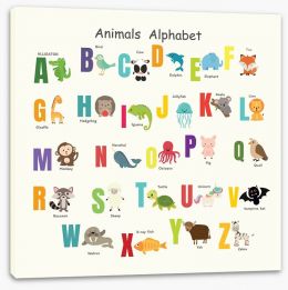Alphabet and Numbers Stretched Canvas 208013991