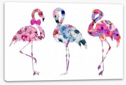 Floral flamingos Stretched Canvas 208085237