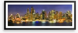 Sydney lights panorama Framed Art Print 208218528
