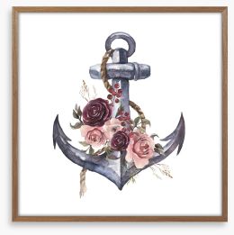 Rosy anchor Framed Art Print 208539169
