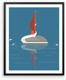 Pelican pleasure Framed Art Print 209486075