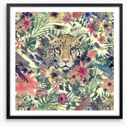 Leopard in the garden Framed Art Print 210569387