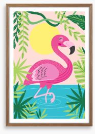 Flamingo frolic Framed Art Print 210963251