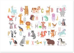 Alphabet and Numbers Art Print 211593415