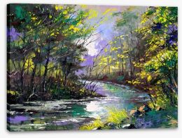 River through the woods Stretched Canvas 21292882