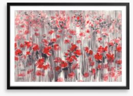 Poppy field haze Framed Art Print 213258789