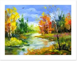 Autumn river Art Print 21413236