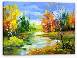Autumn river Stretched Canvas 21413236