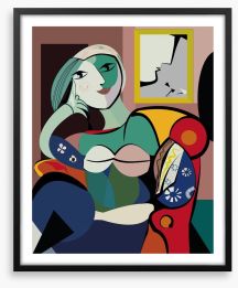 Sitting with Picasso Framed Art Print 214370513