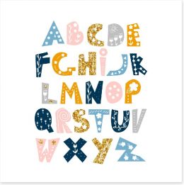 Alphabet and Numbers Art Print 214445876