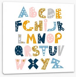 Alphabet and Numbers Stretched Canvas 214445876