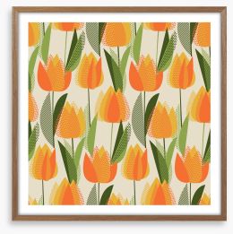 Retro tulips Framed Art Print 216976087