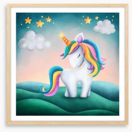 Twinkle twinkle unicorn Framed Art Print 218605691