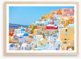 Santorini sunshine Framed Art Print 222457218