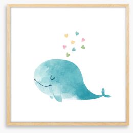 The lovely whale Framed Art Print 223309724
